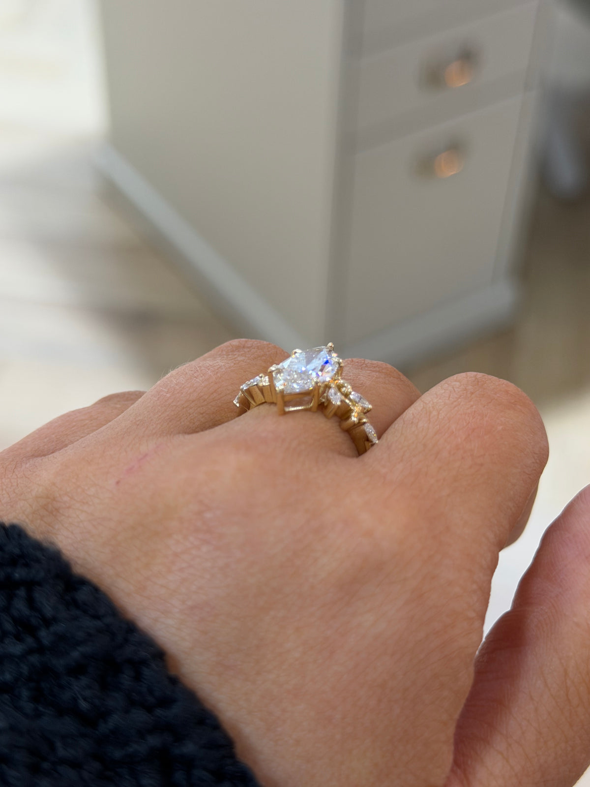 The Aurelia | 2.5ct Marquise Lab Grown Diamond Engagement Ring | 9k Yellow Gold