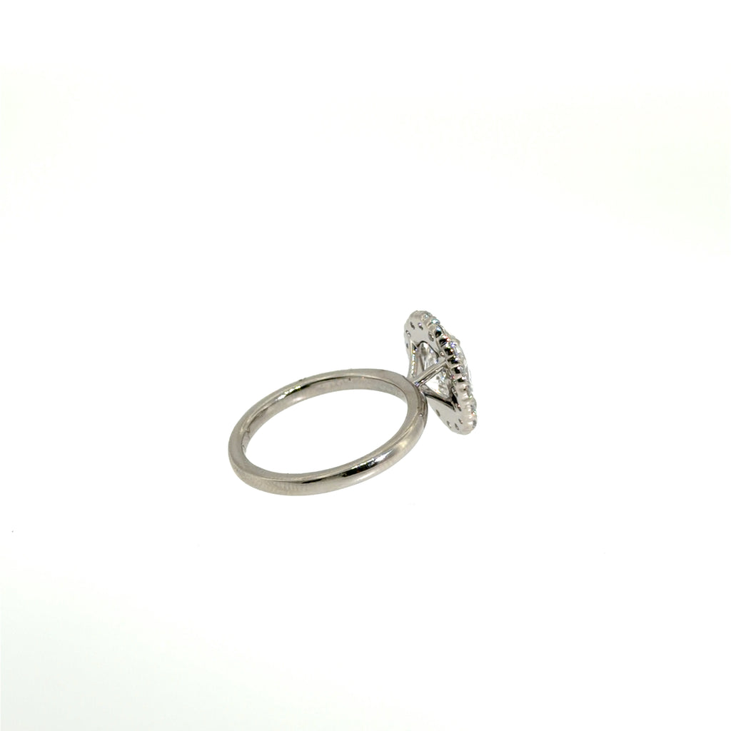 2.50ct Oval Lab Grown Diamond Halo Engagement Ring in Platinum | E VS1