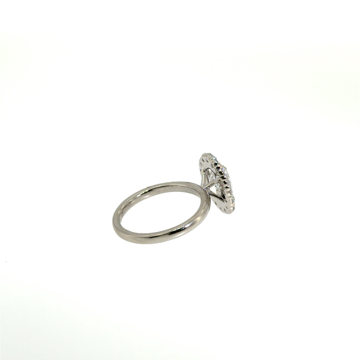 2.50ct Oval Lab Grown Diamond Halo Engagement Ring in Platinum | E VS1