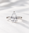 The Adeline, 3ct pear shape lab grown diamond solitaire engagement ring in 9k white gold