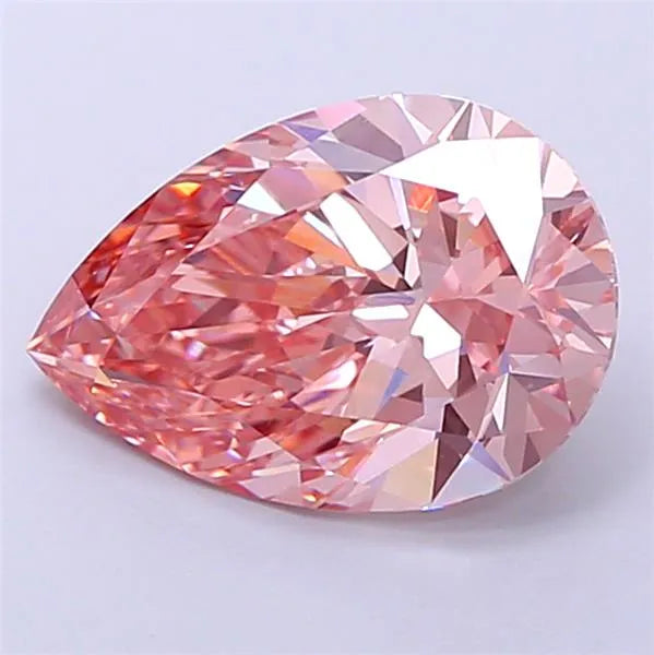 3.01ct Pear Lab Grown Diamond (Colour Fancy Vivid Pink, Clarity VS1, IGI Certified)