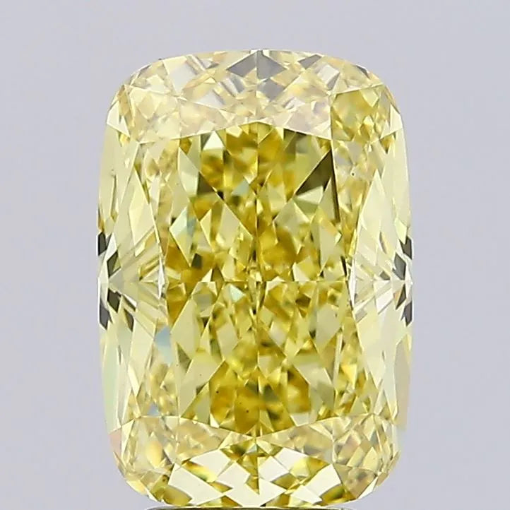 5.01ct Cushion modified Lab Grown Diamond (Colour Fancy Intense Yellow, Clarity VS1, IGI Certified)