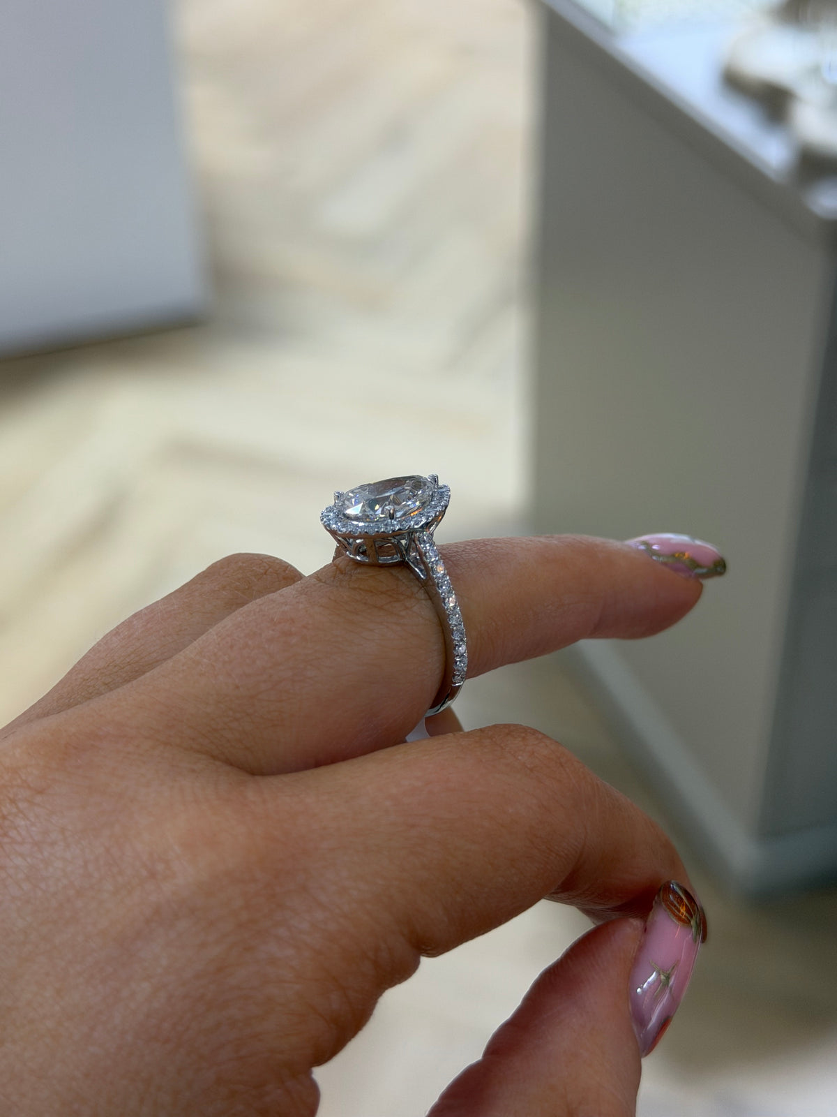 The Aurelle | 6.5ct Total Pear Shape Lab Grown Diamond Ring | Platinum