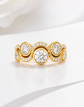 The Rain Ring | Bezel Set Lab Grown Diamond Cluster Ring | 18k Yellow Gold