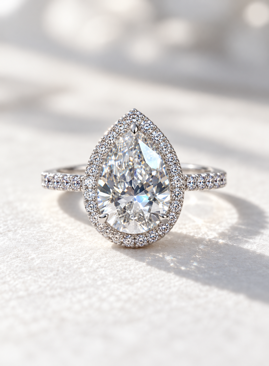 The Aurelle | 6.5ct Total Pear Shape Lab Grown Diamond Ring | Platinum