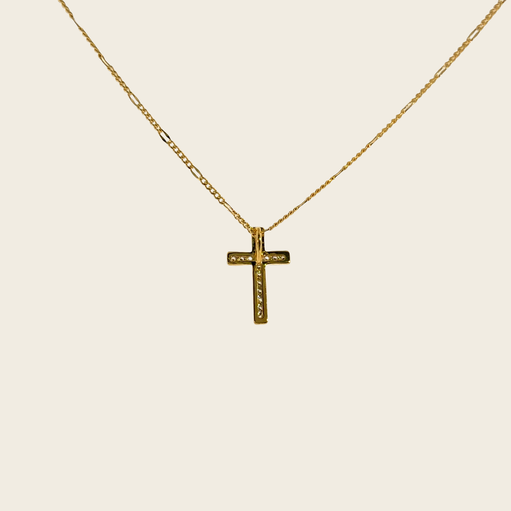 Diamond Cross Pendant Necklace in Yellow Gold