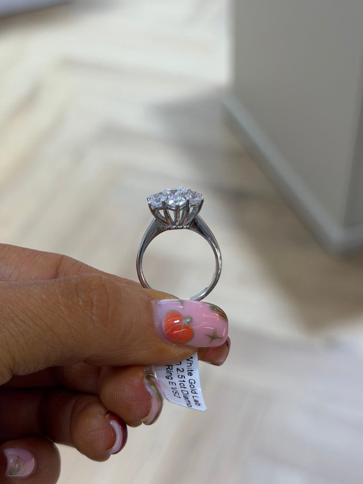 The Marguerite | 2.51ct Total Daisy Cluster Lab Grown Diamond Ring | 9k White Gold