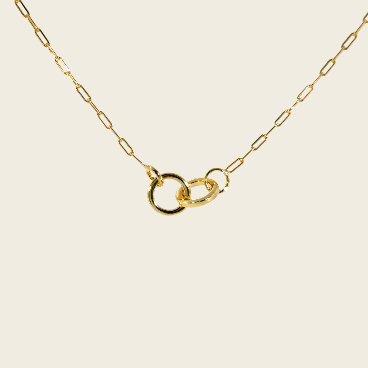 Yellow Gold Interlocking Rings Chain Necklace