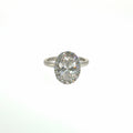 2.50ct Oval Lab Grown Diamond Halo Engagement Ring in Platinum | E VS1