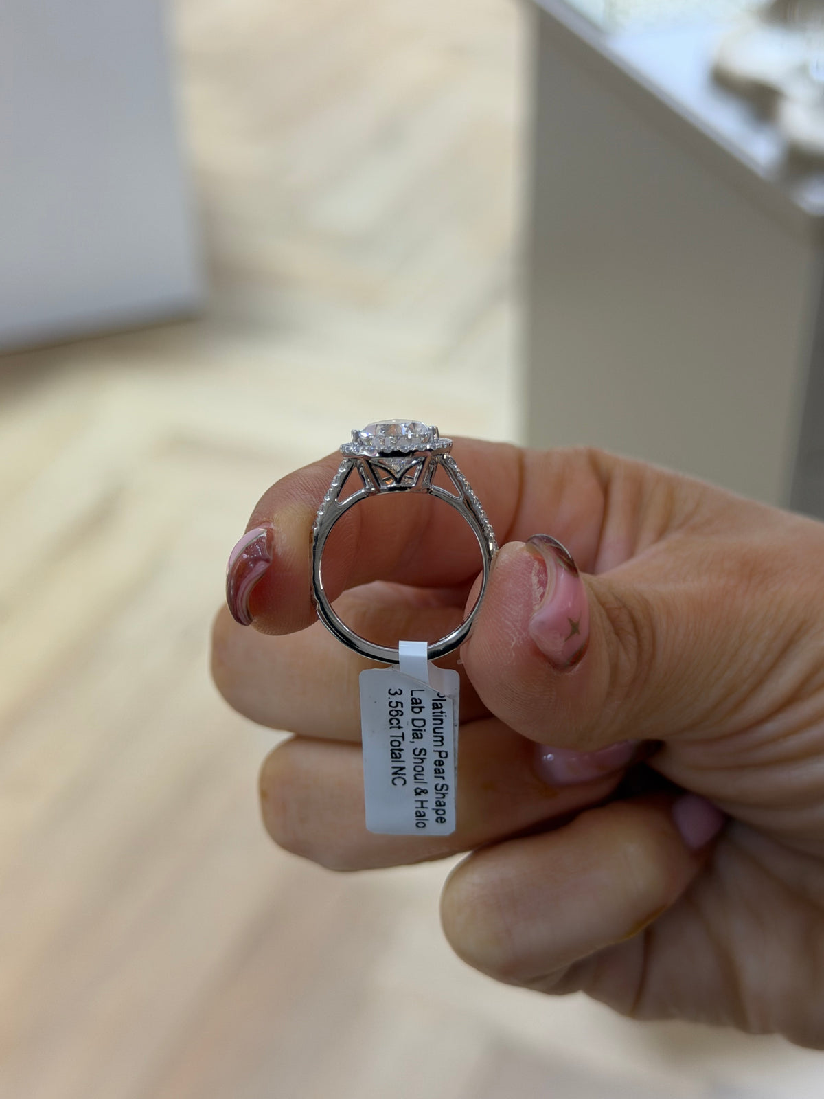 The Aurelle | 6.5ct Total Pear Shape Lab Grown Diamond Ring | Platinum