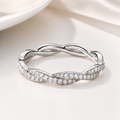 Woven Twist Pavé Band – White Gold
