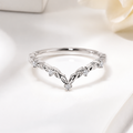 Wishbone Diamond Wedding Band – White Gold