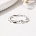 Wave Marquise Wedding Band – White Gold