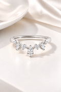 Marquise Fan Wishbone Band – White Gold