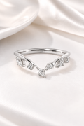 Marquise Cluster Wishbone Band – White Gold