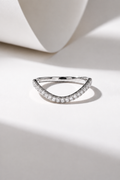 Curved Pavé Wedding Band – White Gold