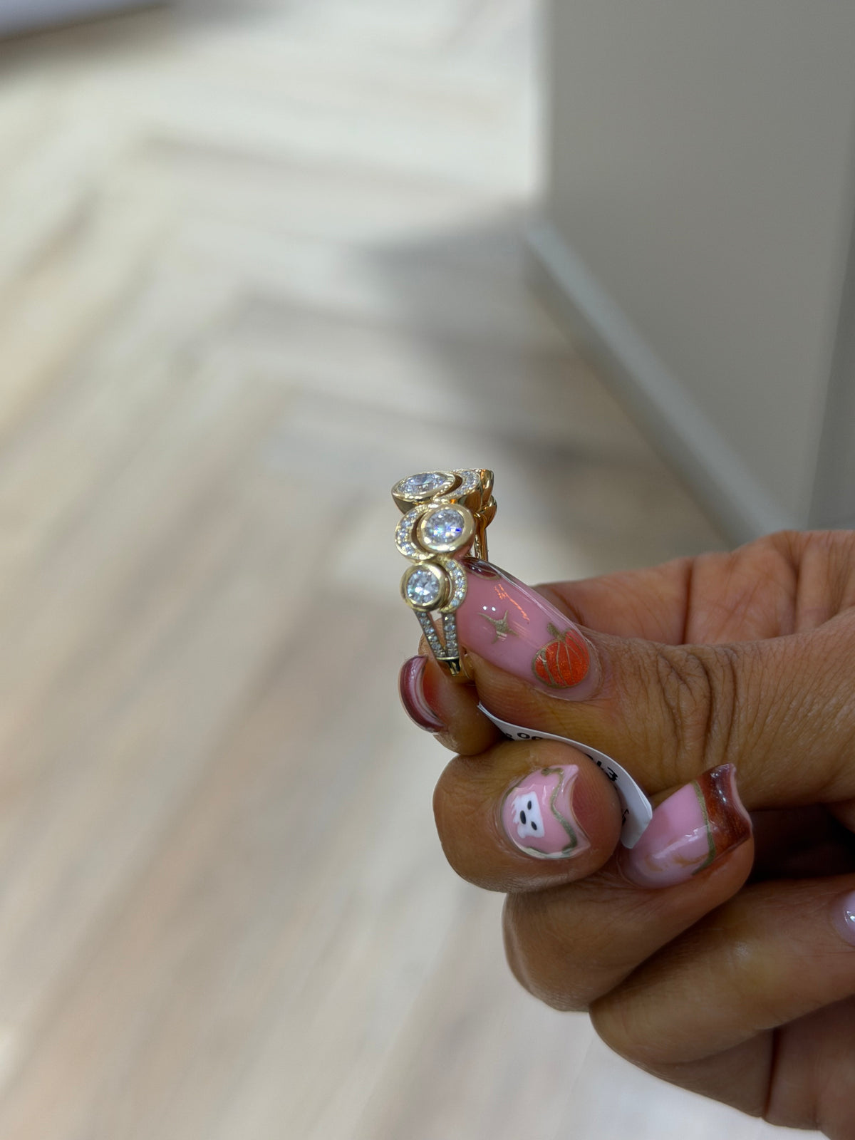 The Rain Ring | Bezel Set Lab Grown Diamond Cluster Ring | 18k Yellow Gold