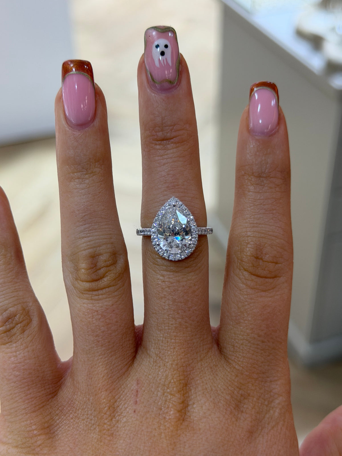 The Aurelle | 6.5ct Total Pear Shape Lab Grown Diamond Ring | Platinum