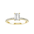 Emerald Cut Natural Diamond Bridal Ring — down