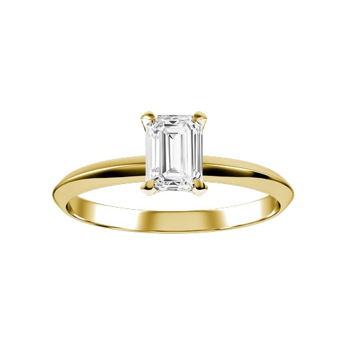 Emerald Cut Natural Diamond Bridal Ring — down