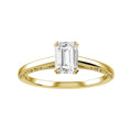 Emerald Cut Natural Diamond Bridal Ring — down
