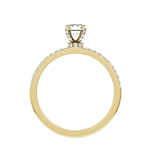 Emerald Cut Natural Diamond Bridal Ring — front