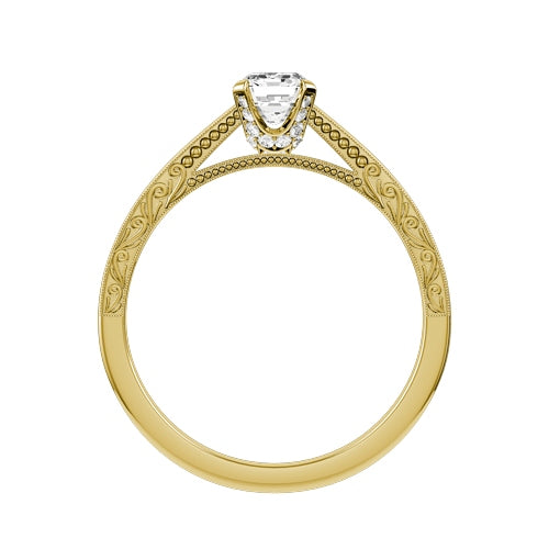 Emerald Cut Natural Diamond Bridal Ring — front