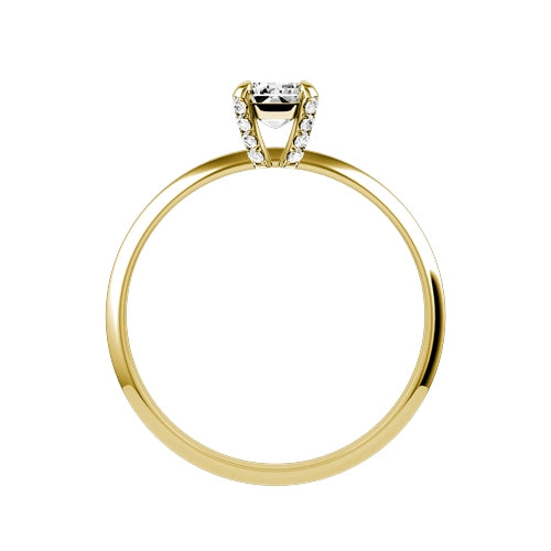 Emerald Cut Natural Diamond Bridal Ring — front