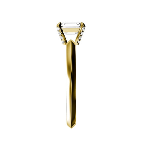 Emerald Cut Natural Diamond Bridal Ring — side