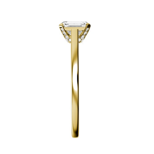Emerald Cut Natural Diamond Bridal Ring — side