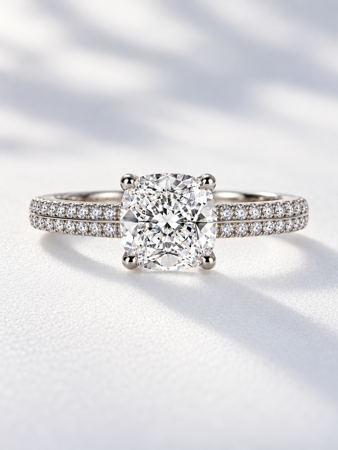 The Camille | 1.5ct Cushion Cut Lab Grown Diamond Engagement Ring | 9k White Gold