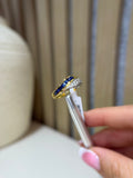 Pre-loved 18ct gold sapphire and diamond wave ring