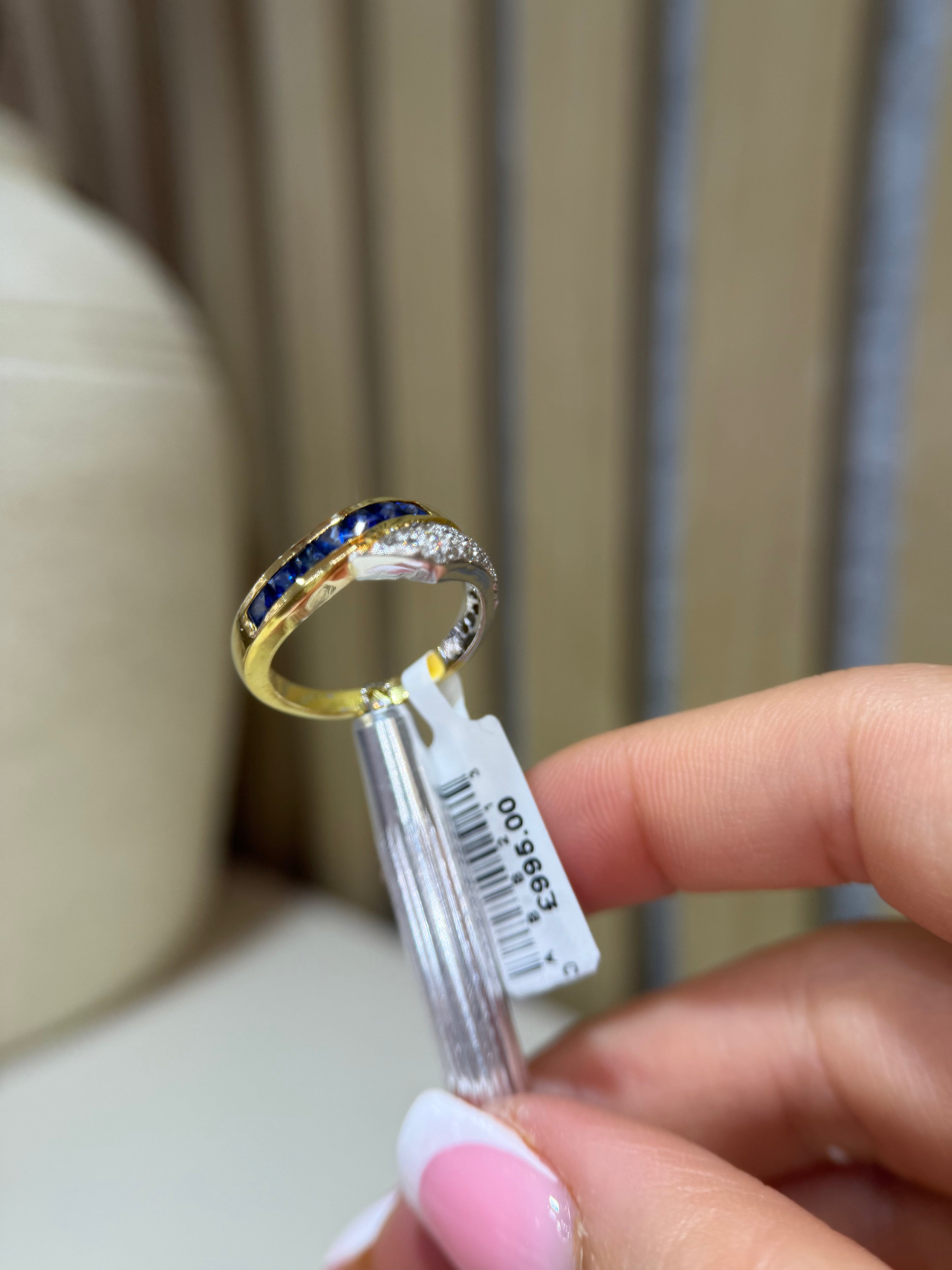 Sapphire diamond wave ring price tag