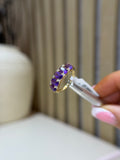 Pre-Loved 9k Gold Amethyst & Diamond Ring