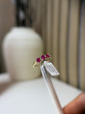Pre-loved 9ct gold ruby and diamond trilogy ring