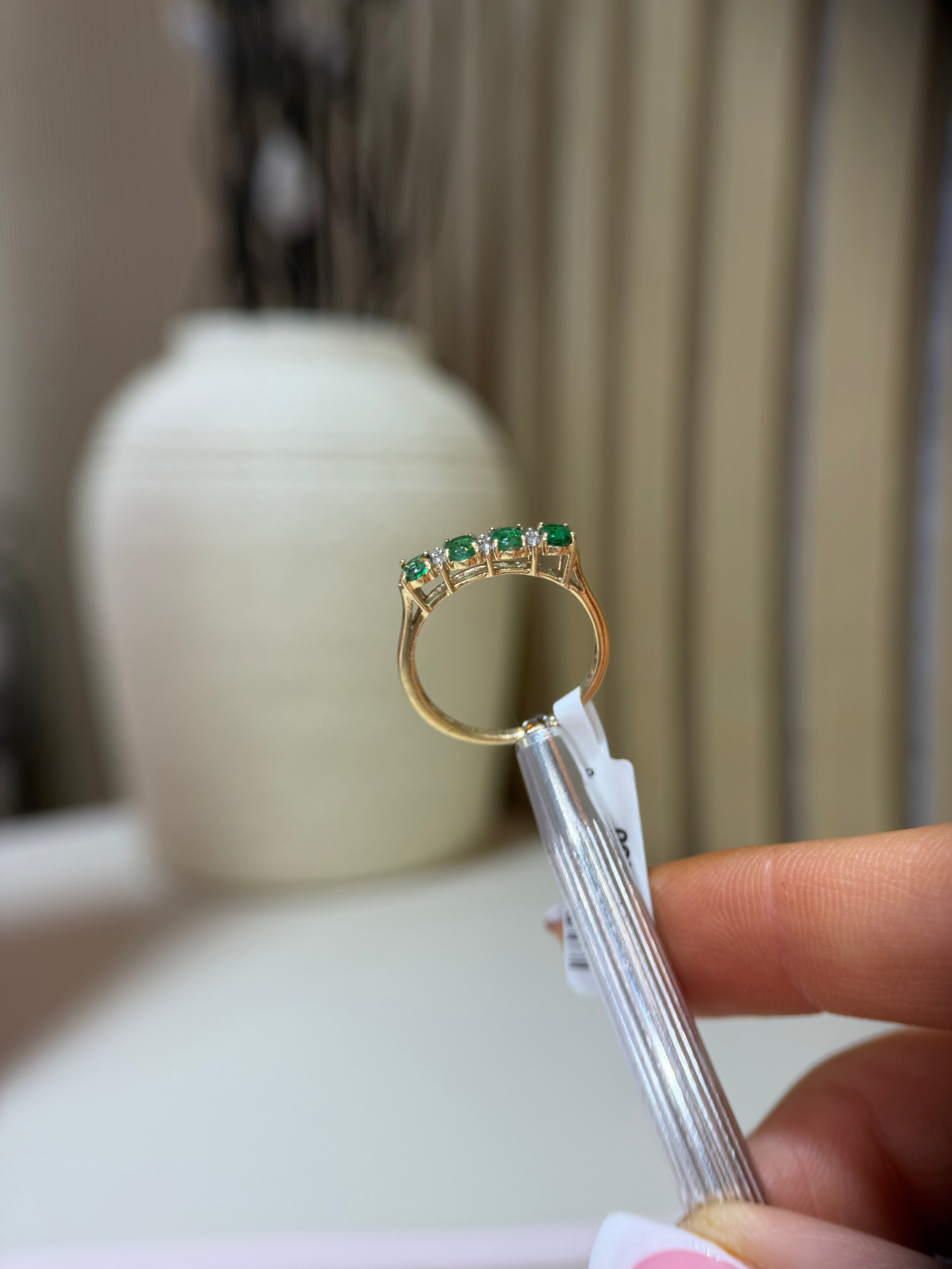 Emerald diamond eternity ring price tag