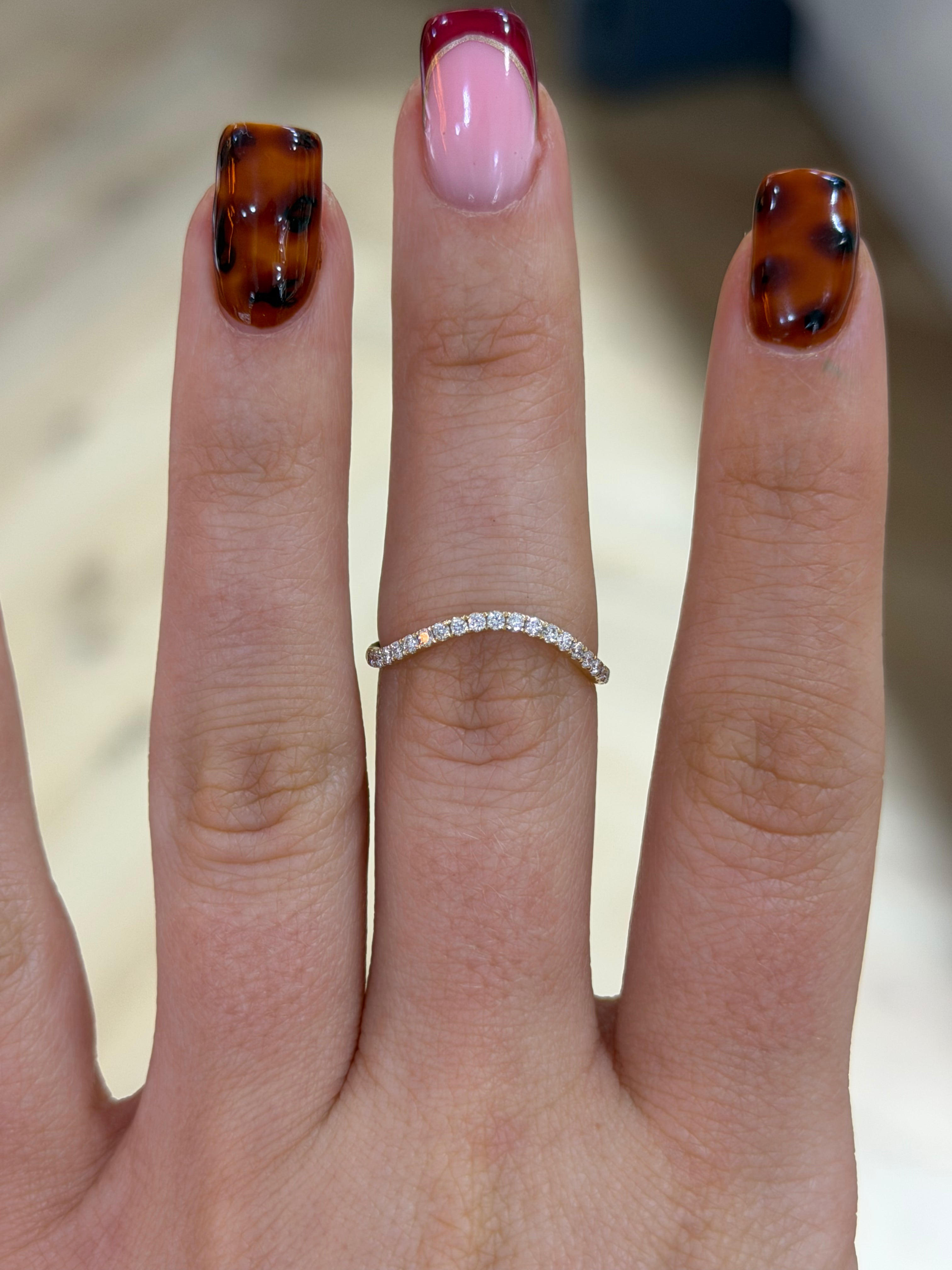 Curved Pavé Wedding Band