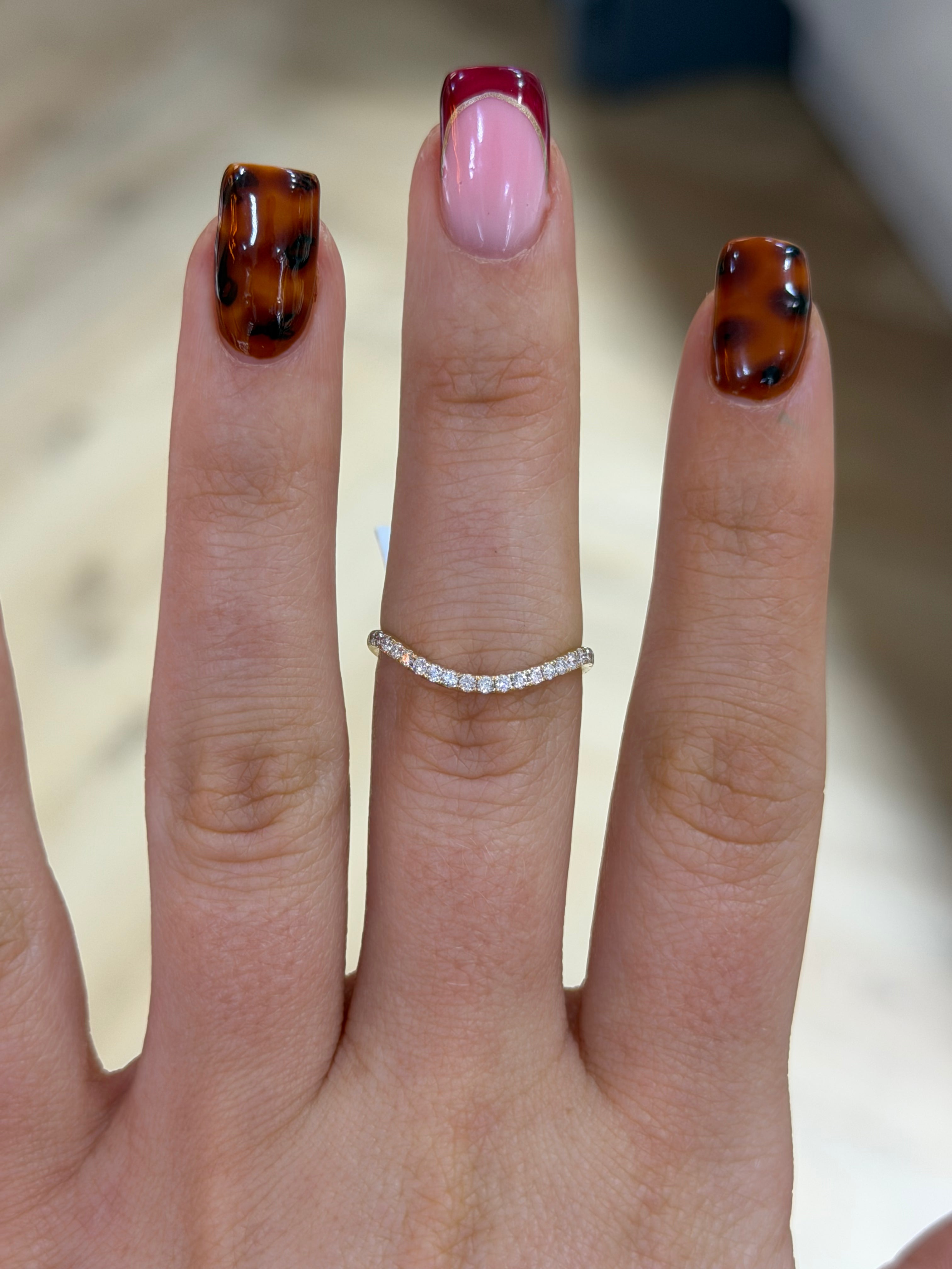 Curved Pavé Wedding Band