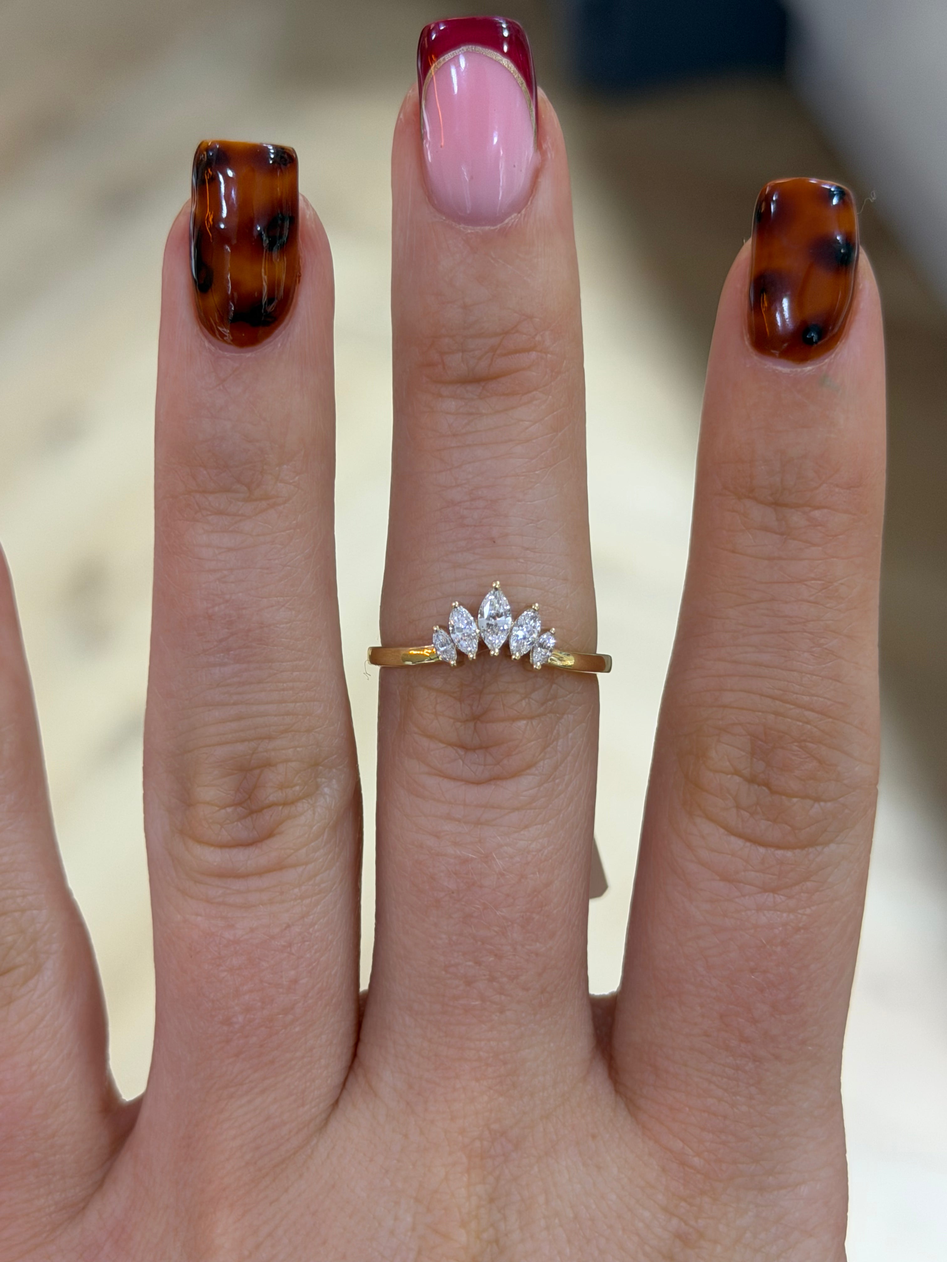Dainty Marquise Wishbone Band