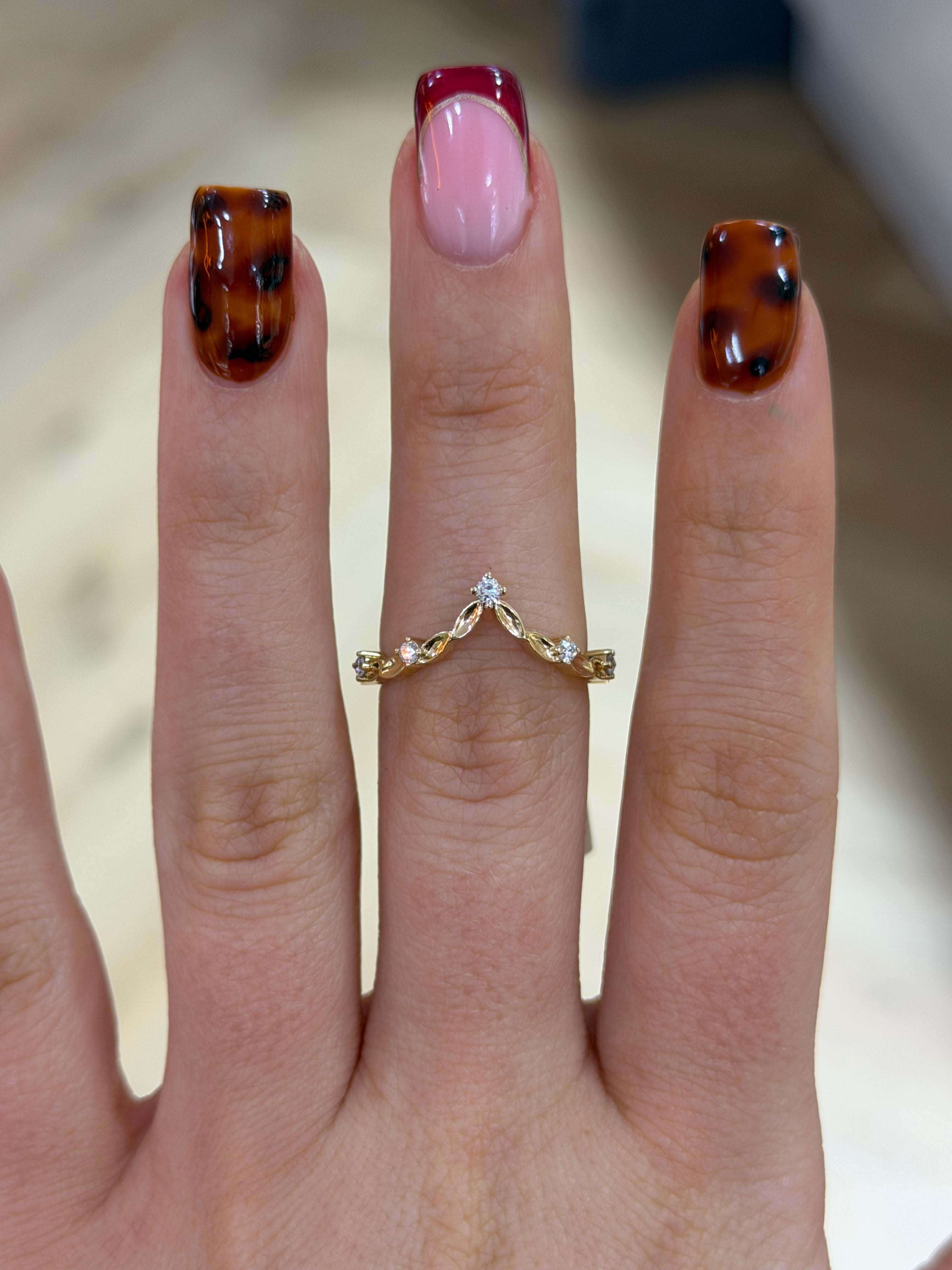 Wishbone Diamond Wedding Band