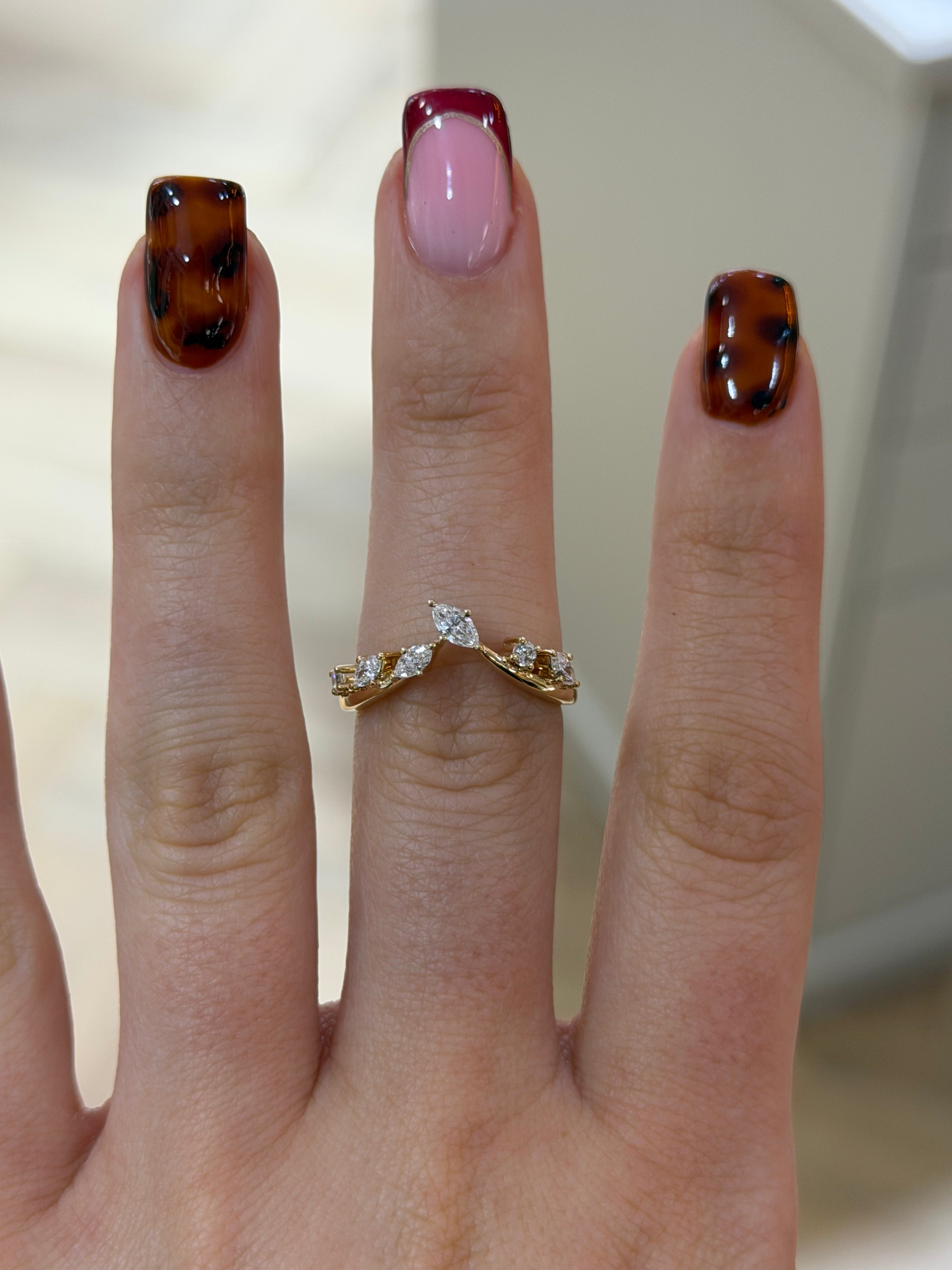 Marquise Cluster Wishbone Band