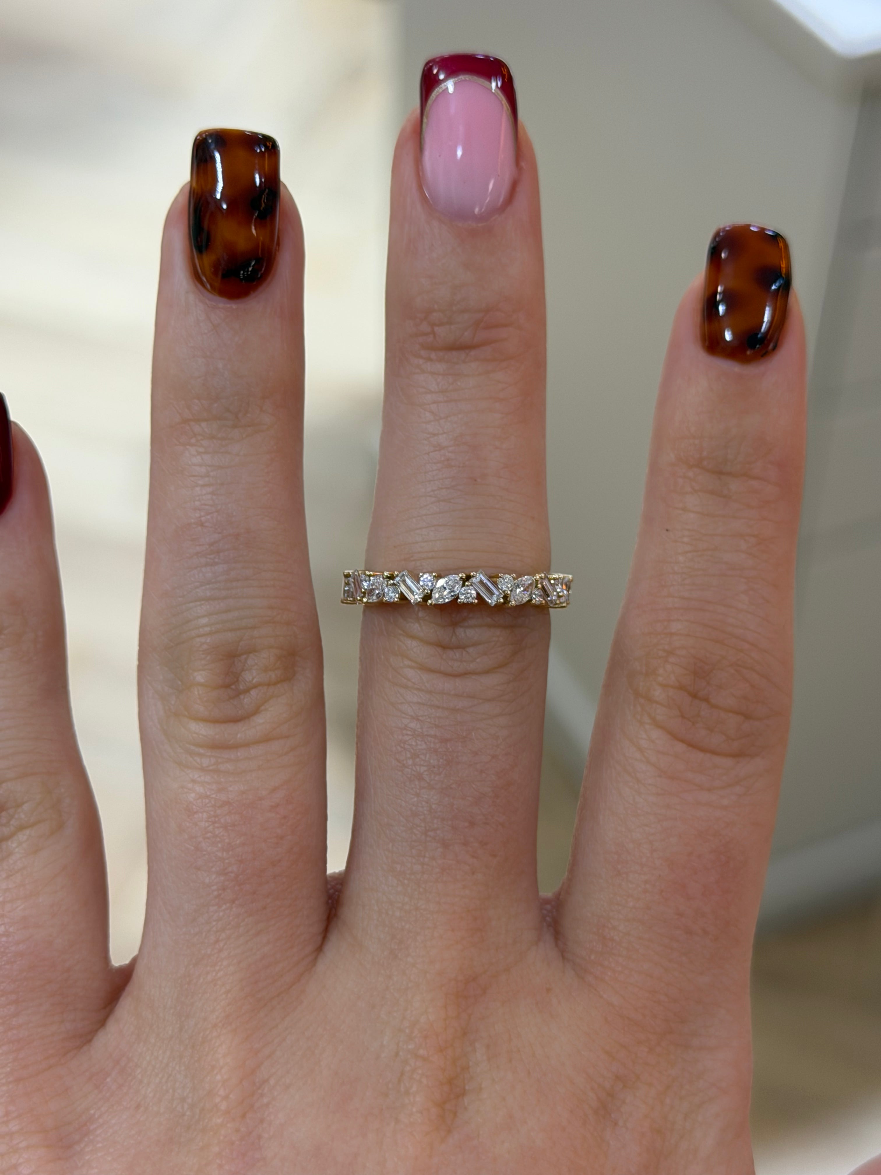 Mixed-Cut Cluster Eternity Band
