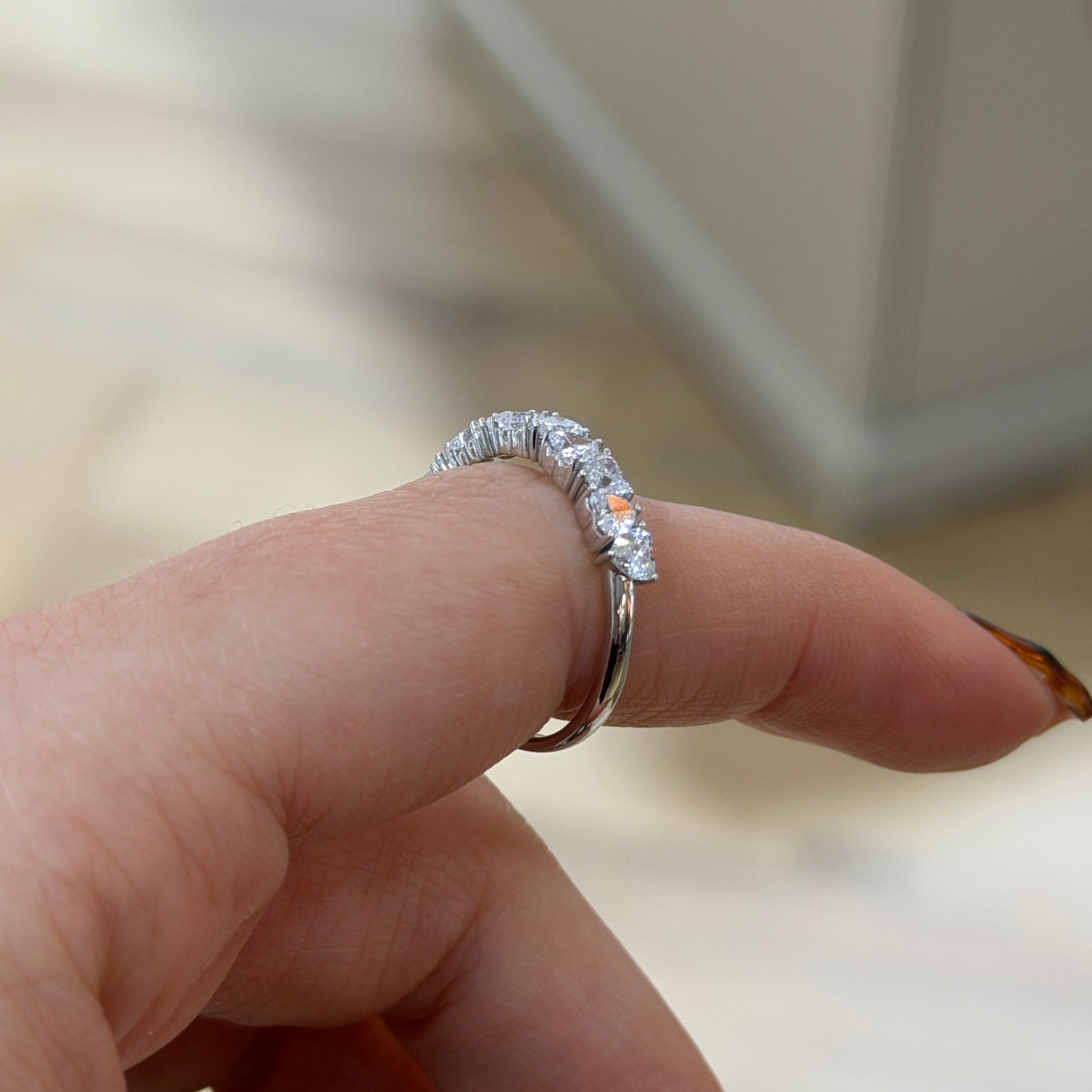 Heart Pavé Eternity Band – White Gold