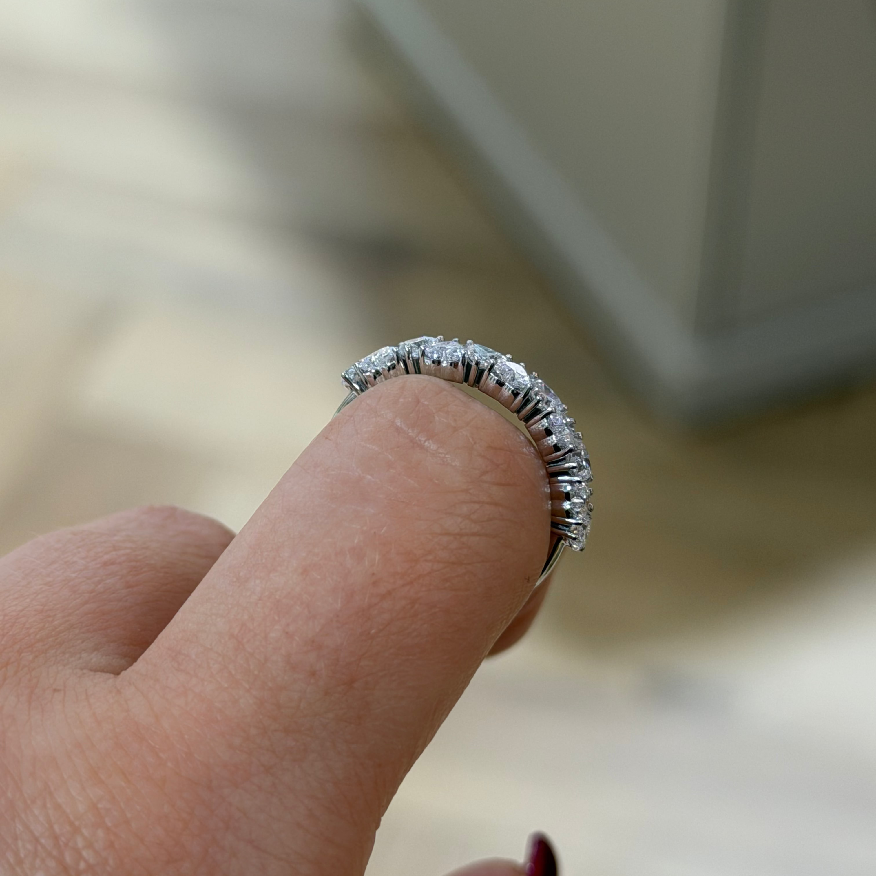 Heart Pavé Eternity Band – White Gold