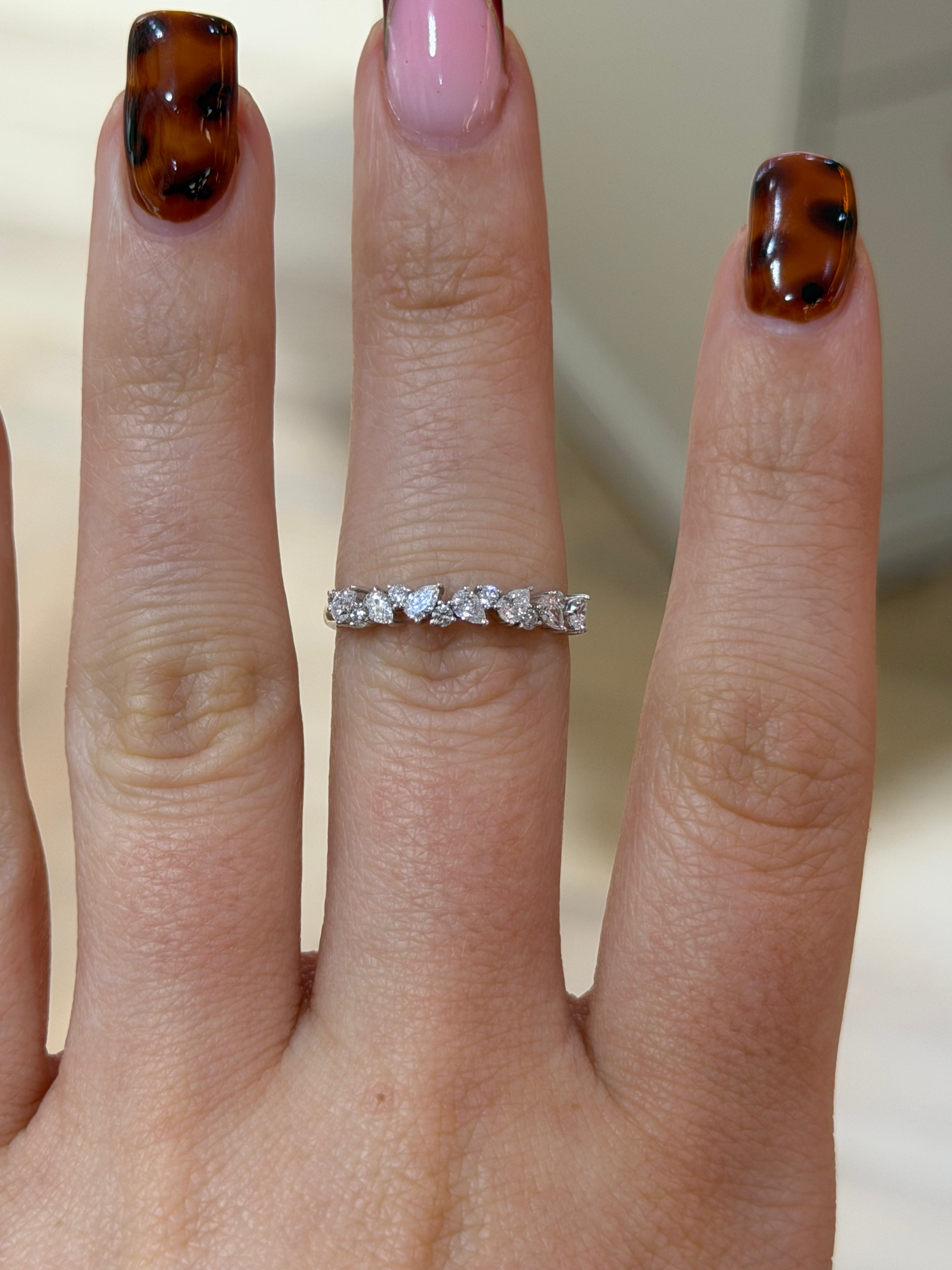 Mixed-Cut Cluster Eternity Band – White Gold