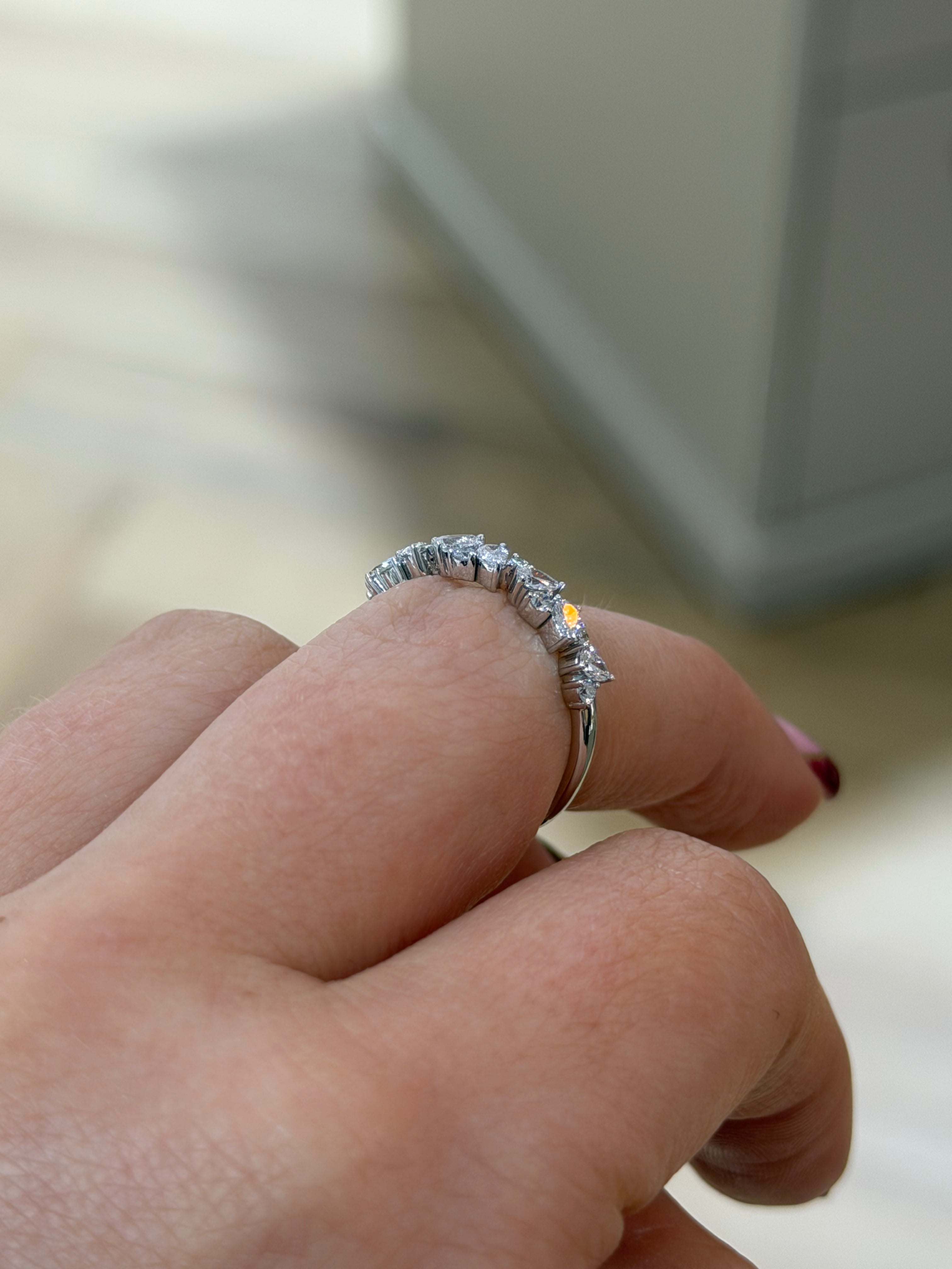Mixed-Cut Cluster Eternity Band – White Gold