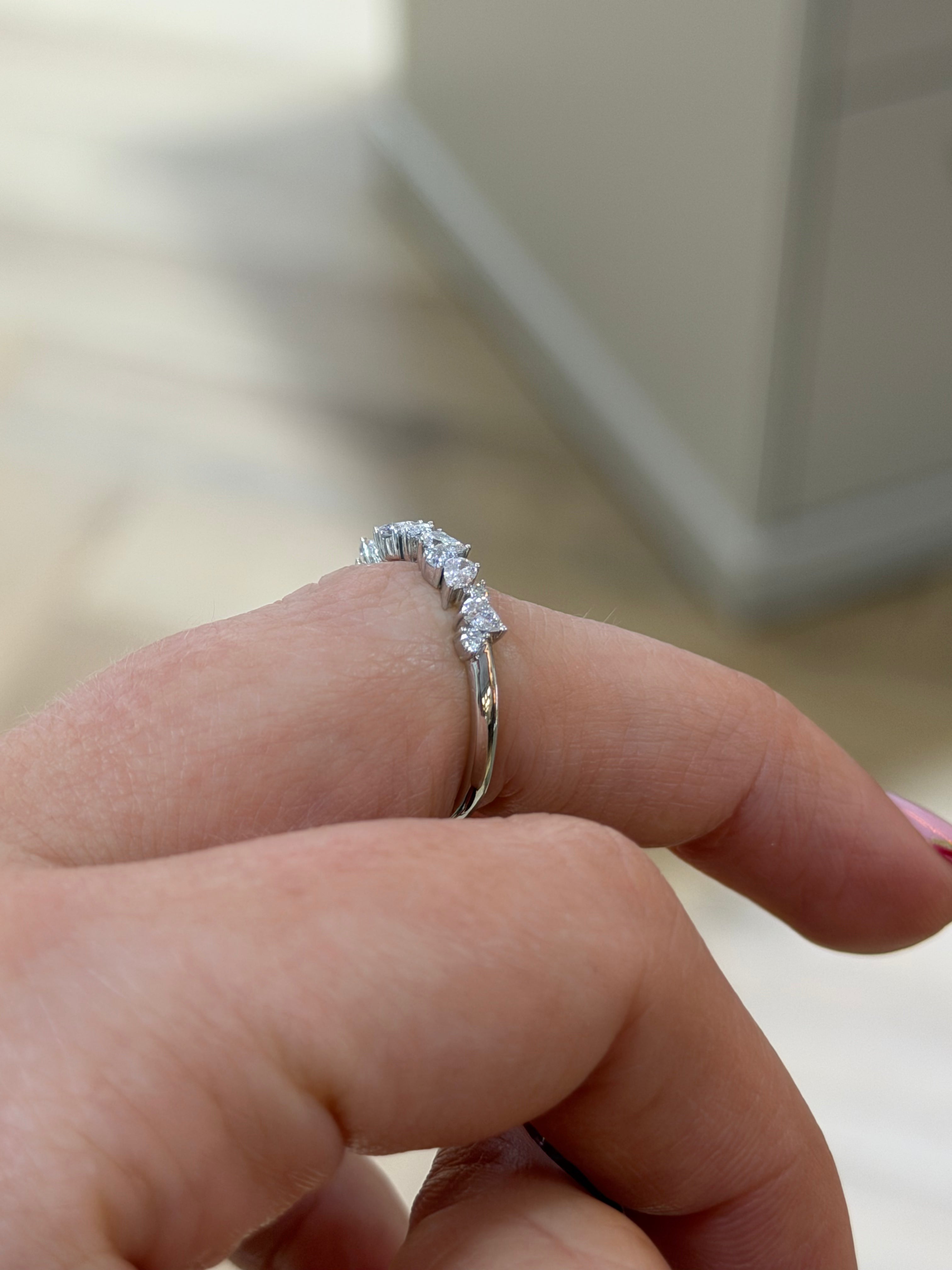 Mixed-Cut Cluster Eternity Band – White Gold