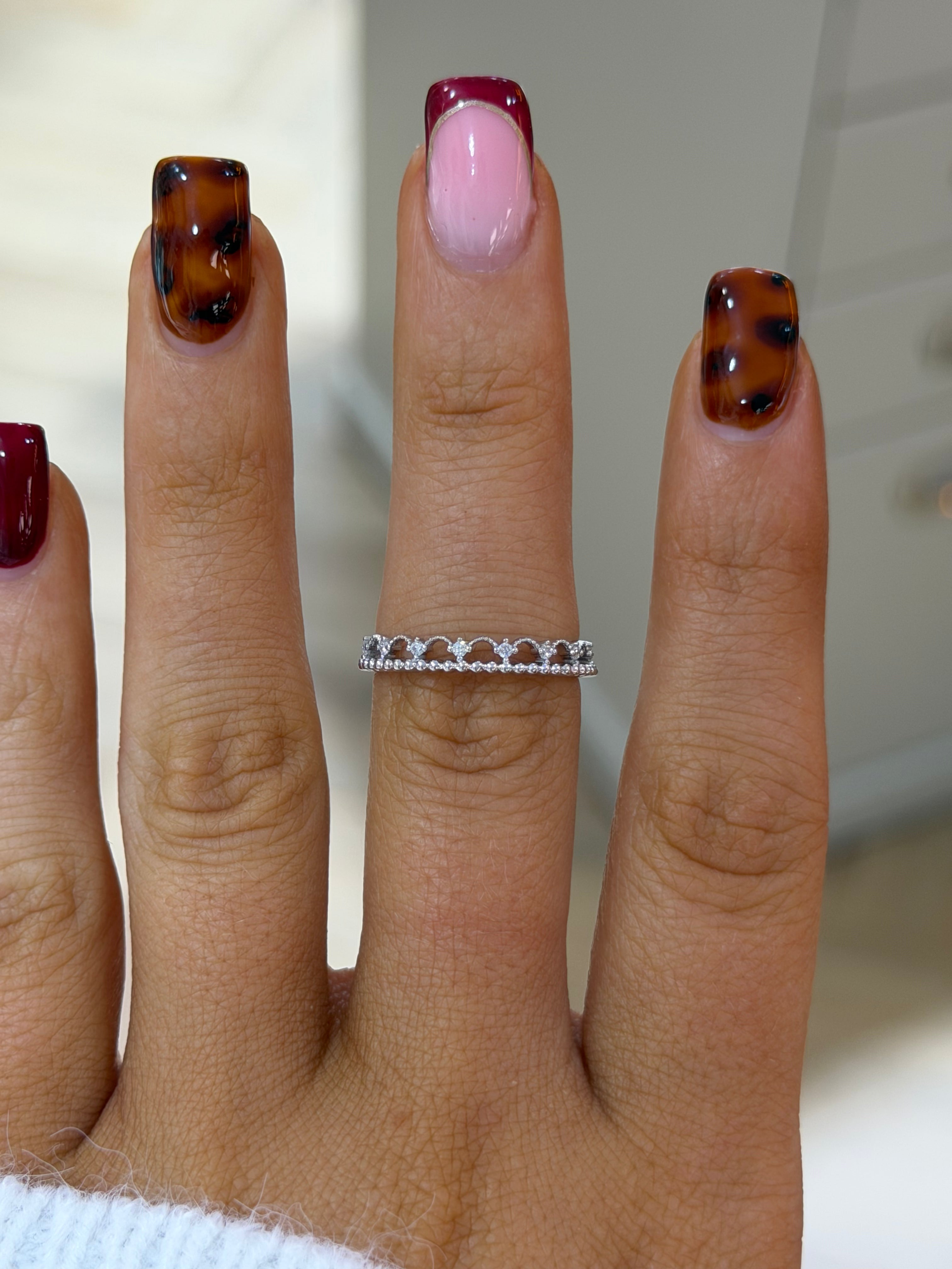 Beaded Milgrain Wedding Band – White Gold