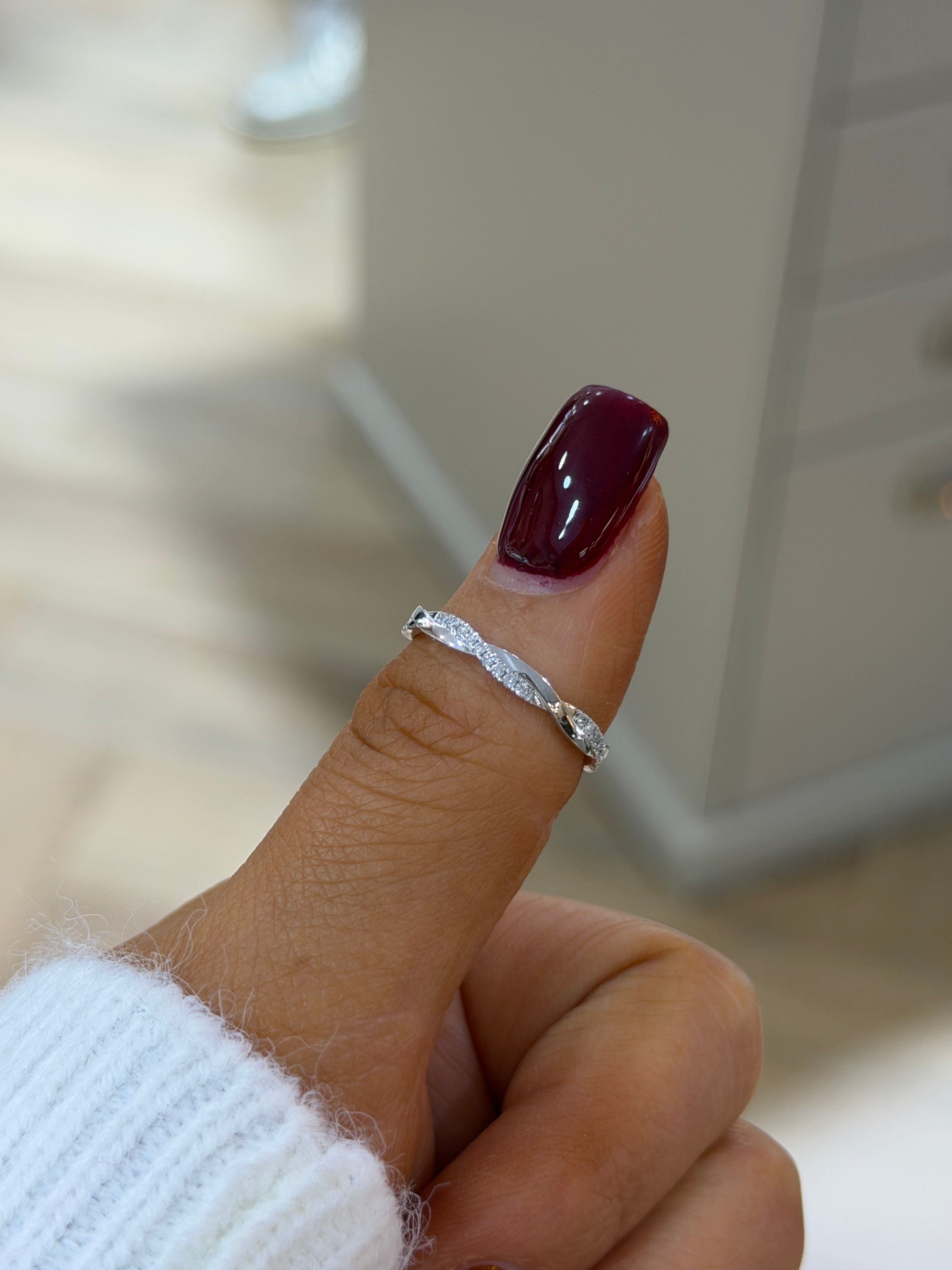 Rope Twist Wedding Band – White Gold