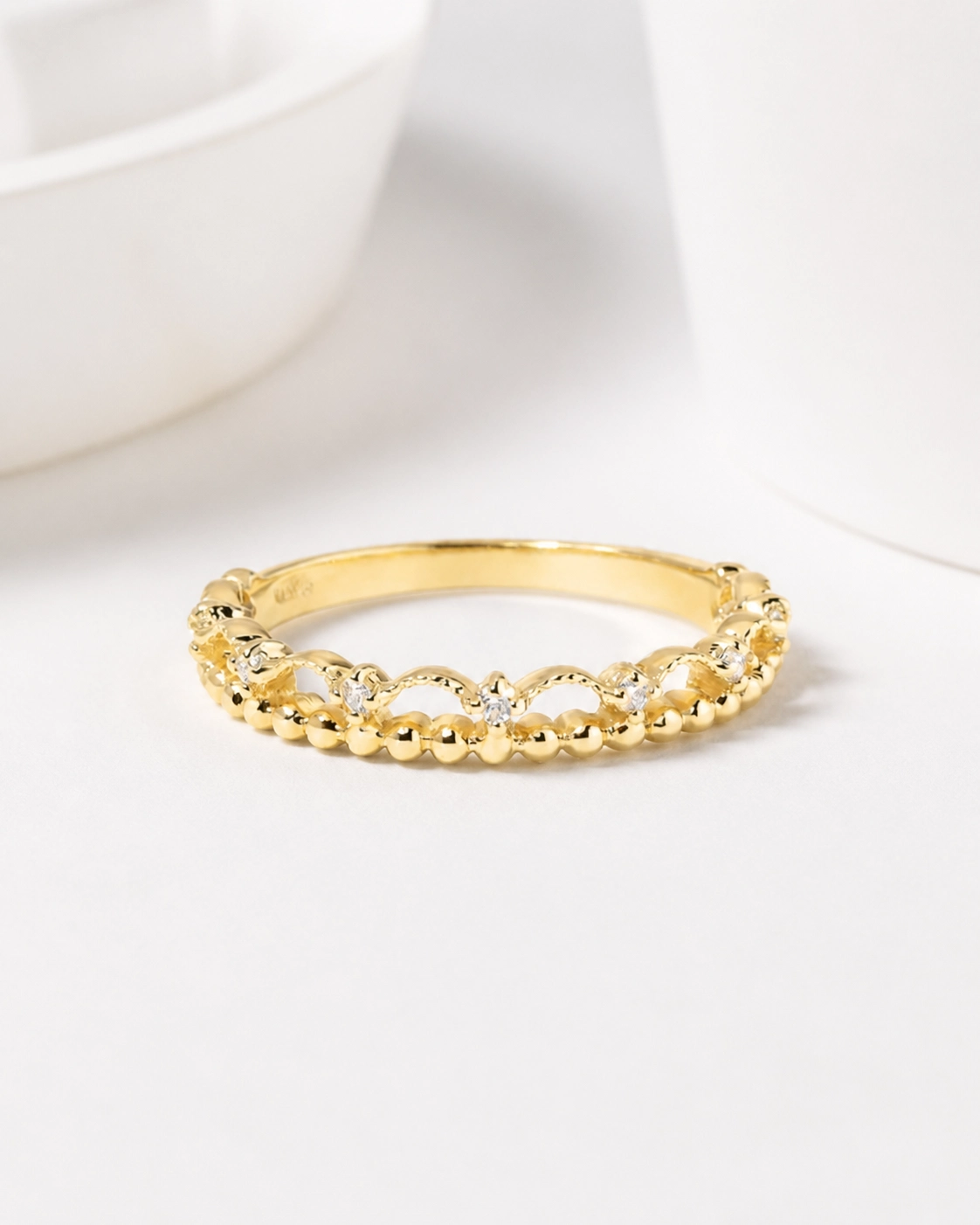 Beaded Milgrain Wedding Band
